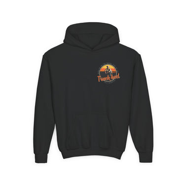 Hardy Truck Bed Double Sided Youth Hoodie - Sunlit Funlit Country Music Tees